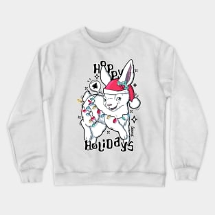 Hoppy Holidays hopping Christmas Bunny Rabbit Crewneck Sweatshirt